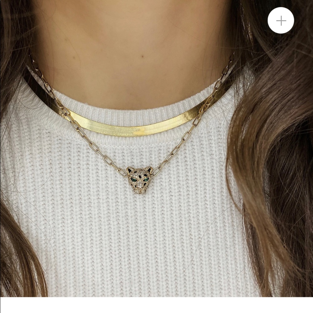 Diamond and Emerald Panther Necklace